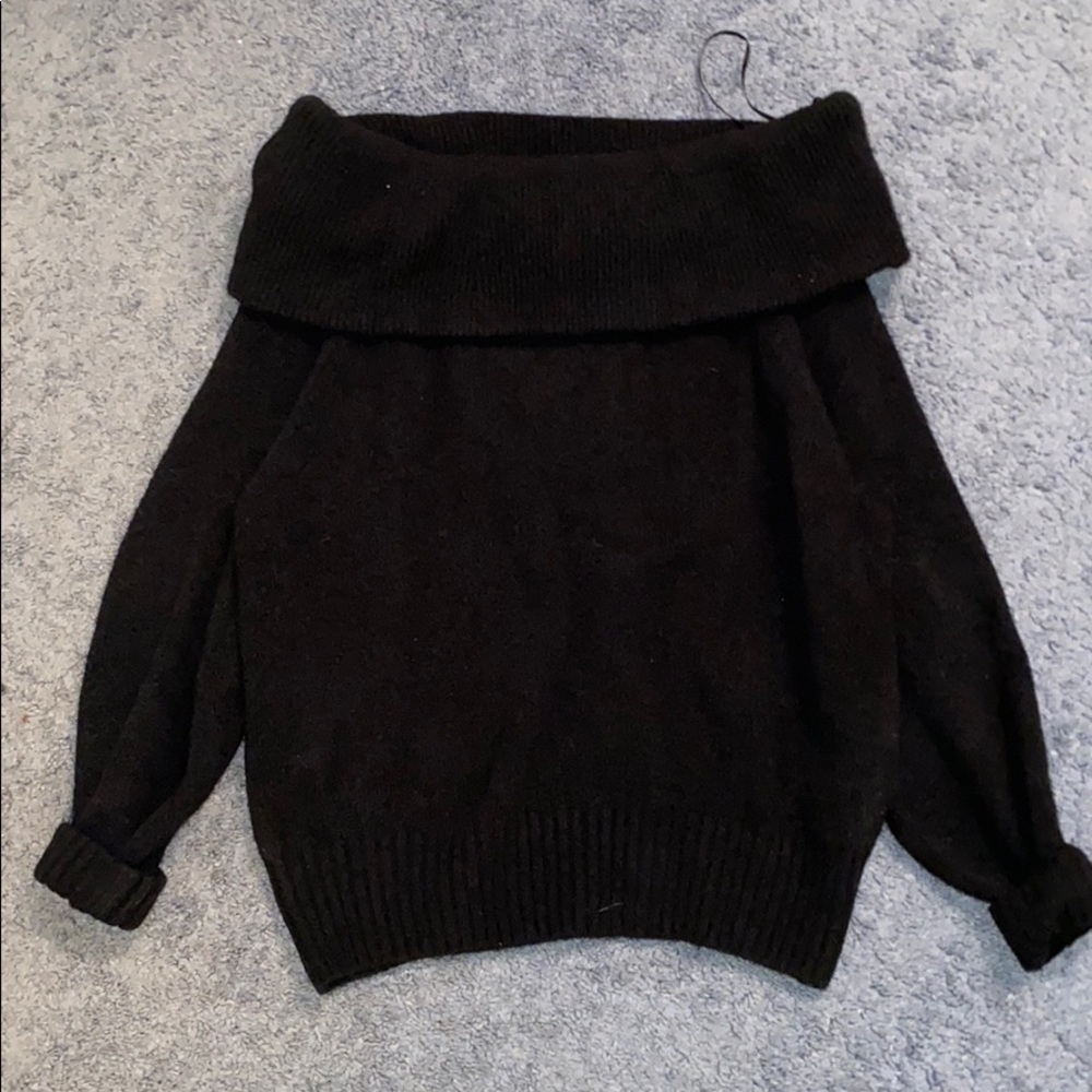 Off the shoulder black sweater